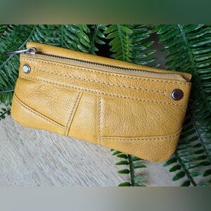 Fossil New Yellow Leather Wallet Clutch